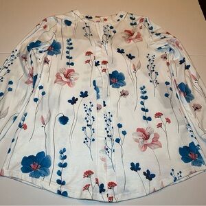 Micoson Floral Print Women's Top size M long sleeves